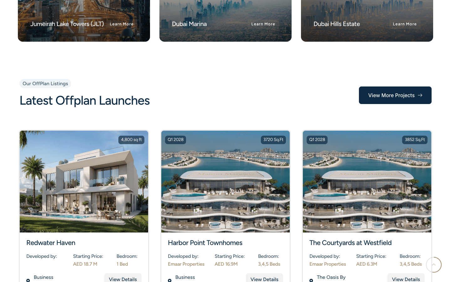 CVR.ae - Property listing cards design
